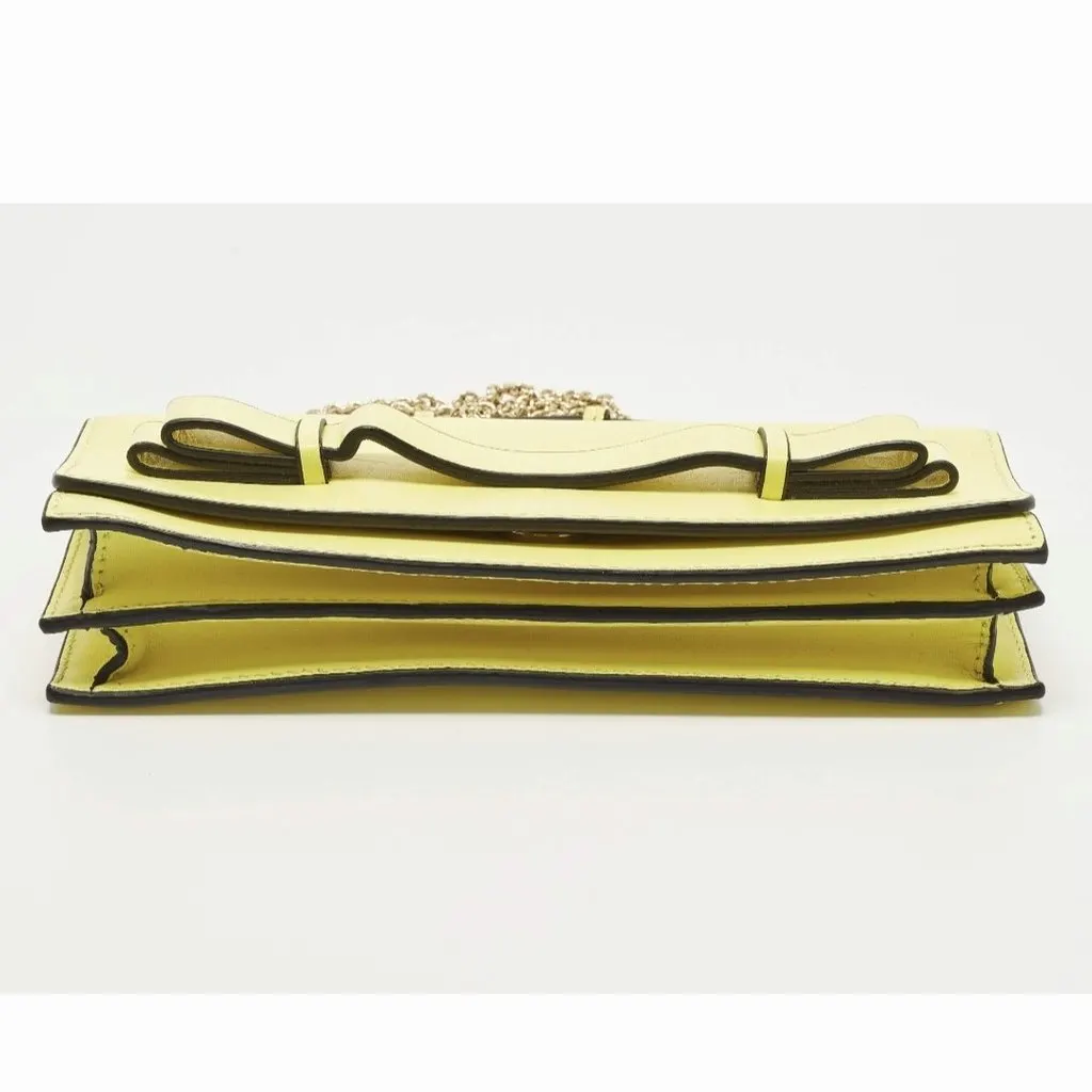 RED VALENTINO GARAVANI Clutch Yellow Leather Good - Inside View