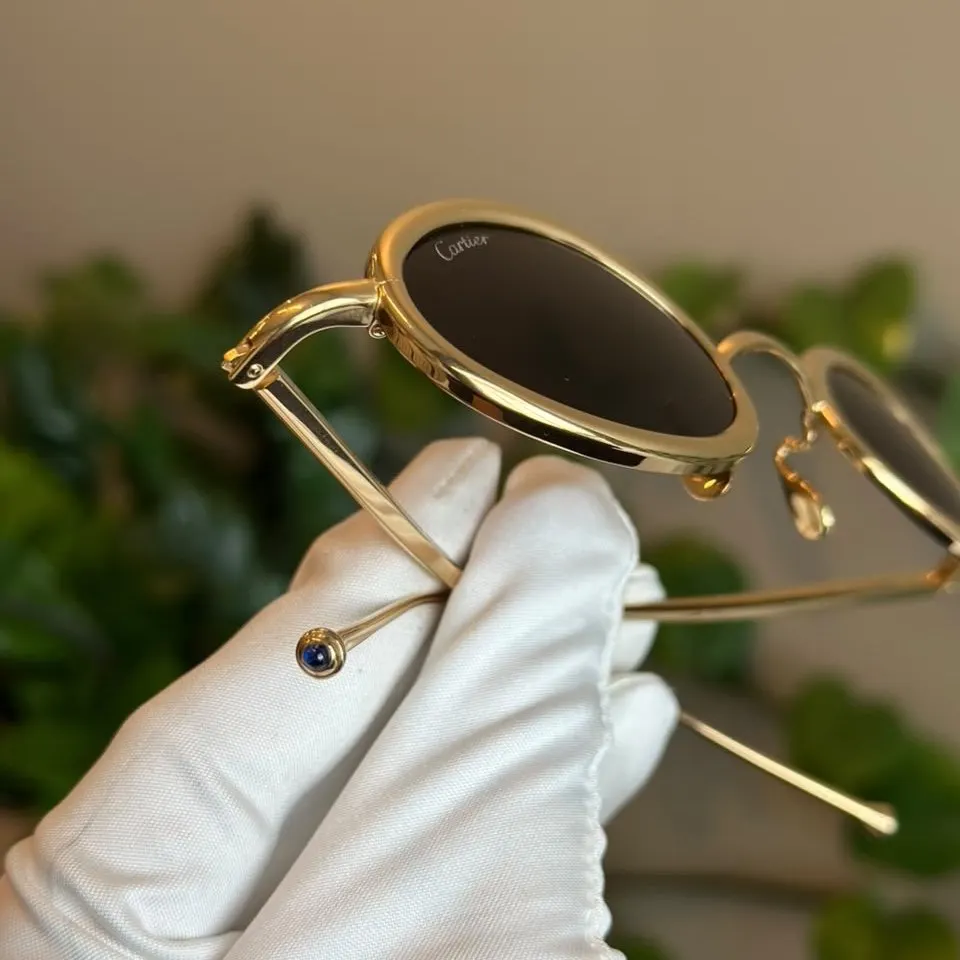 Cartier Baignoire Sunglasses Limited Edition Gold Titanium Never worn - Box View