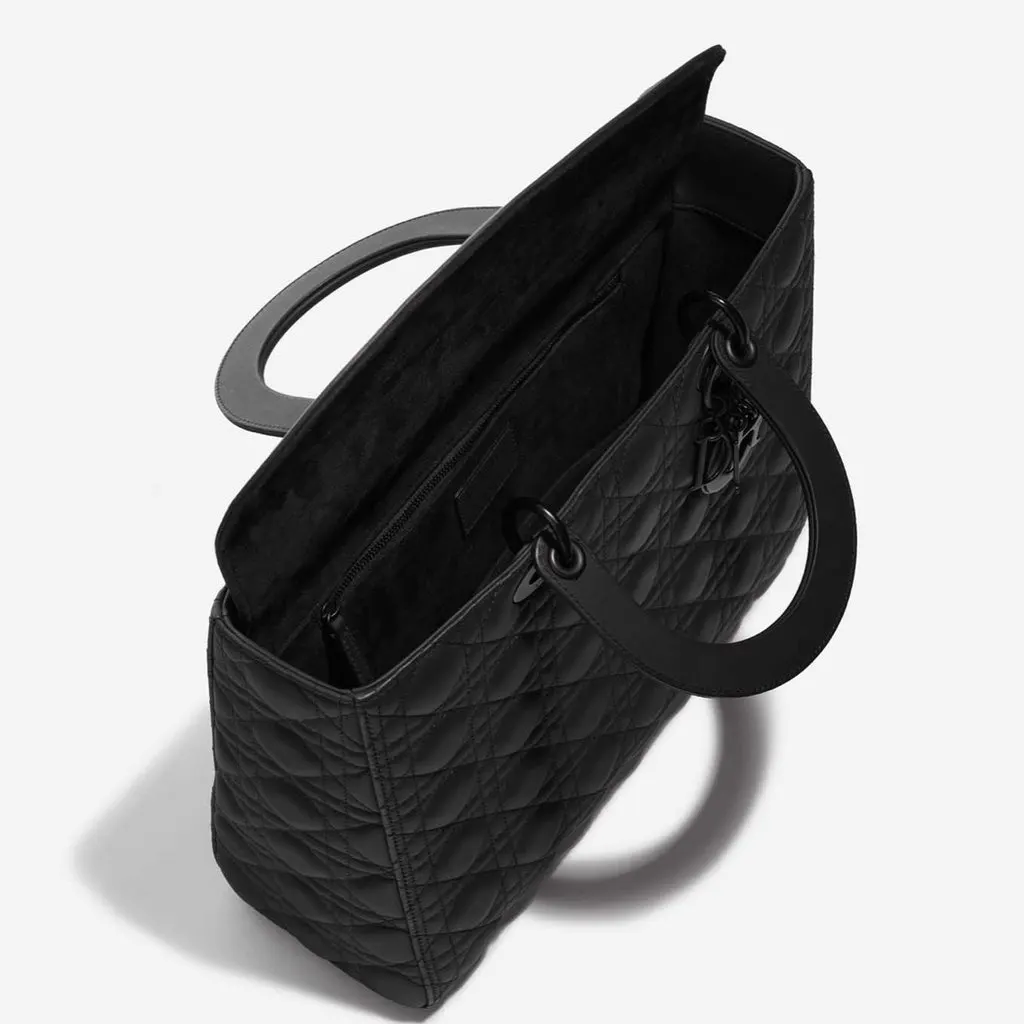Dior Lady Dior Black Leather Very good - Model View