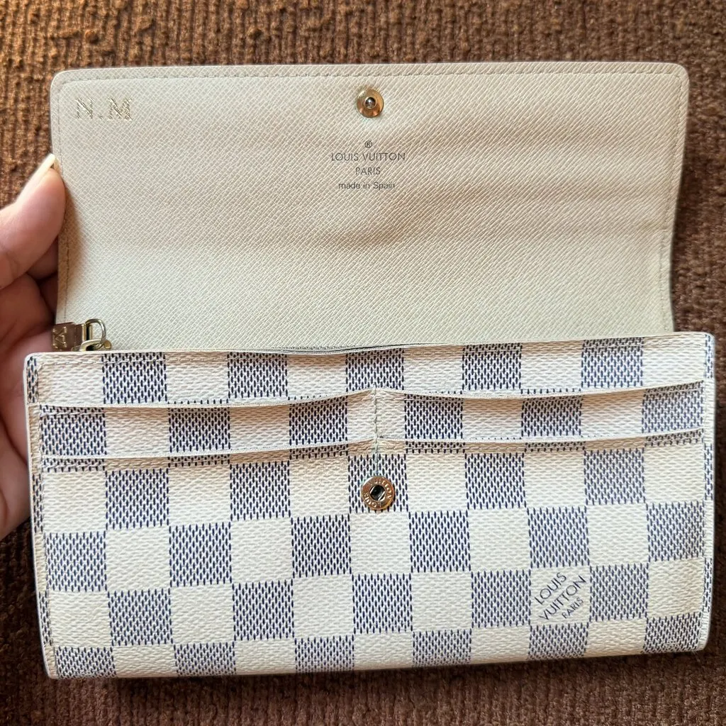 Louis Vuitton Damier Azur Sarah Wallet MultiColor Canvas Good - Box View