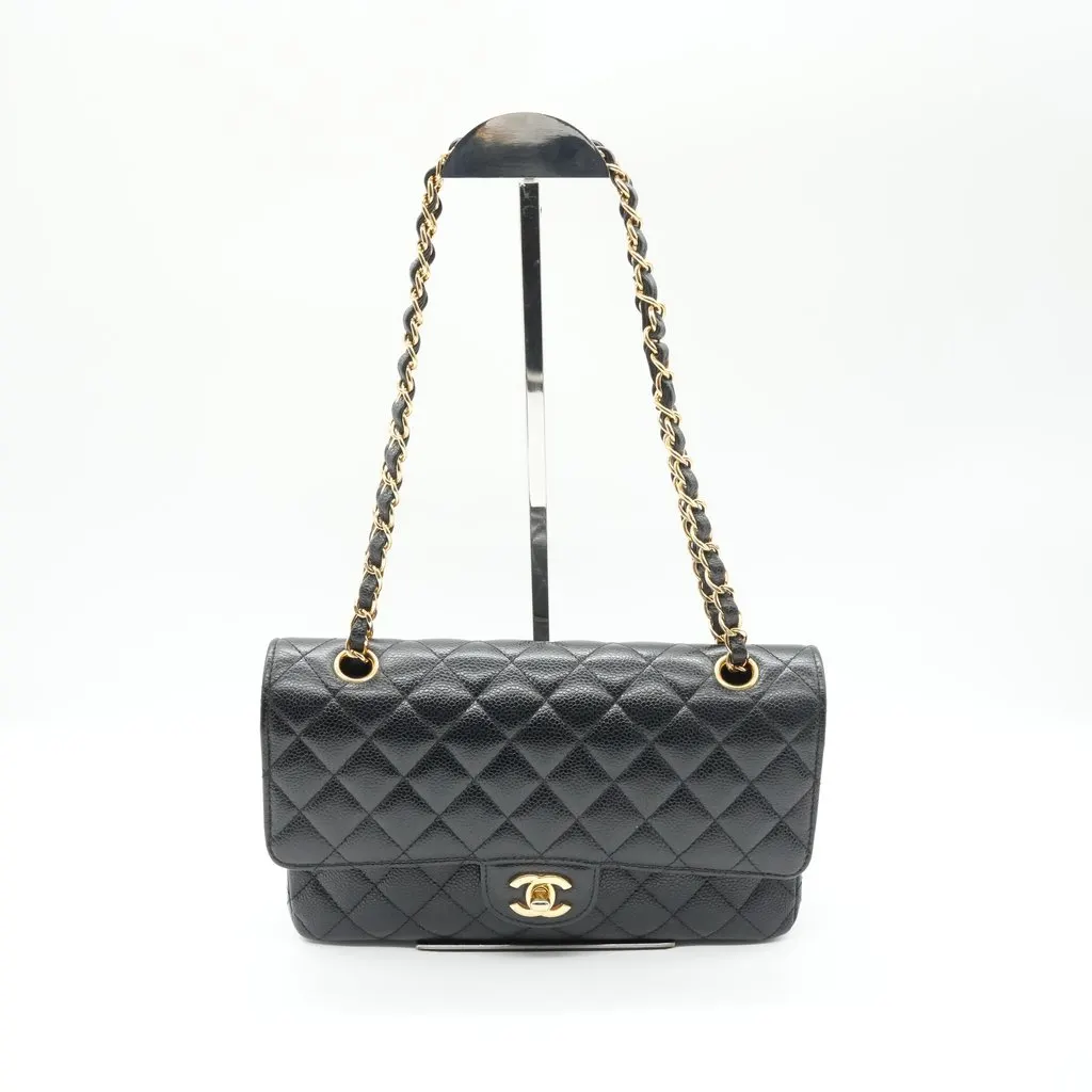 Chanel Double Flap Bag 25 Black Leather Very good - Box View