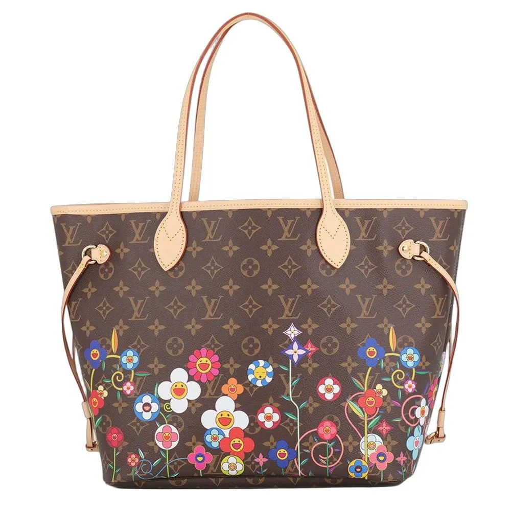 Louis Vuitton LV x Takashi Murakami Neverfull MM Monogram Smiling Flowers Tote Bag