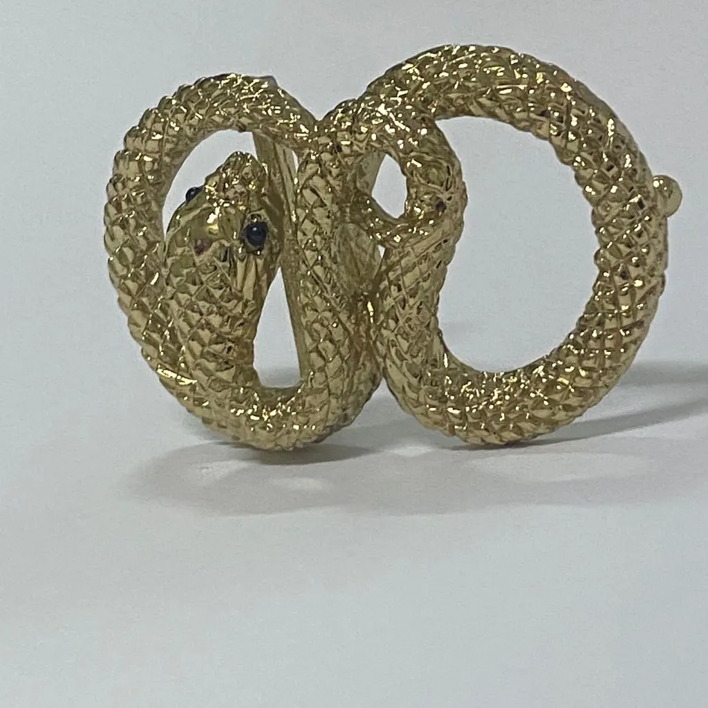 Roberto Cavalli Iconic Roberto Cavalli Vintage Double Snake Buckle - Gemstone Eye Detail MultiColor Very good - Back View