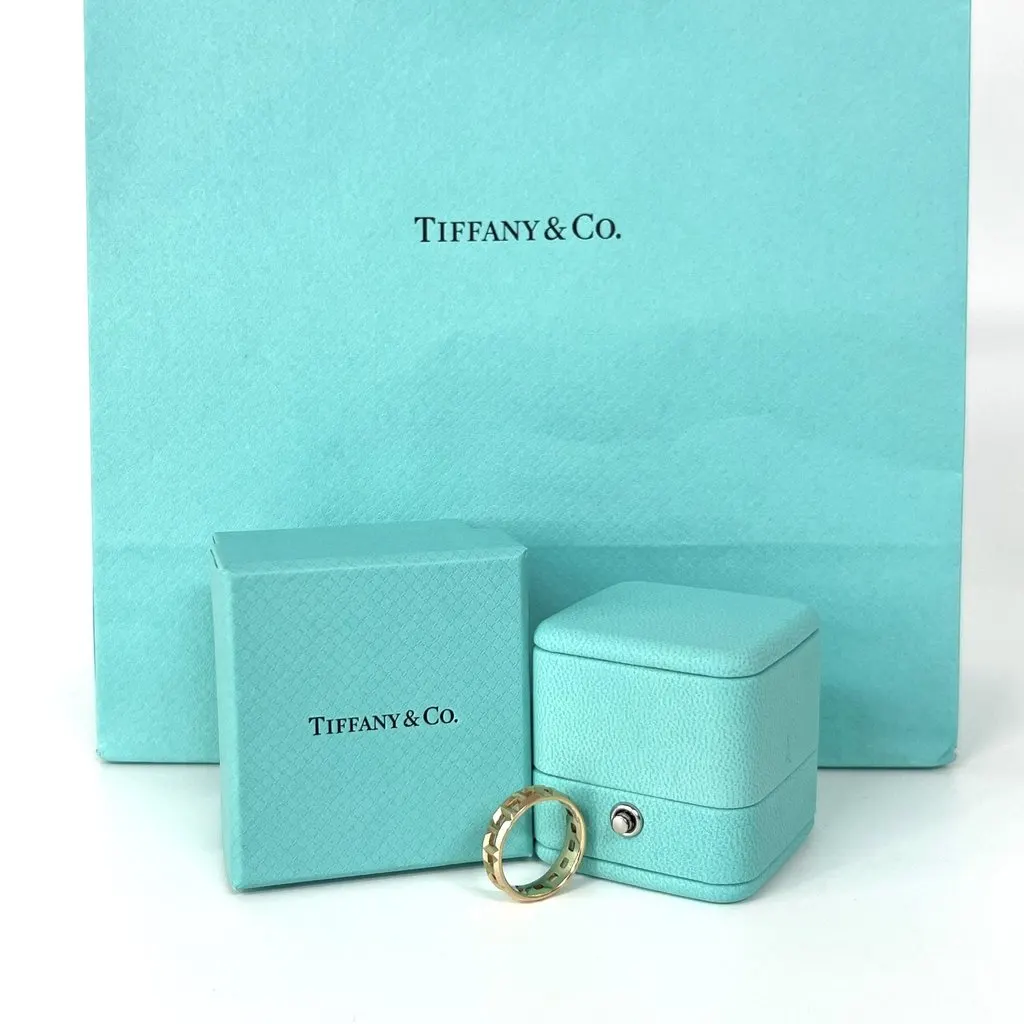 Tiffany & Co Tiffany T True Narrow Ring 18K Yellow Gold Men's Size 16 Gold Gold Very good - Back View