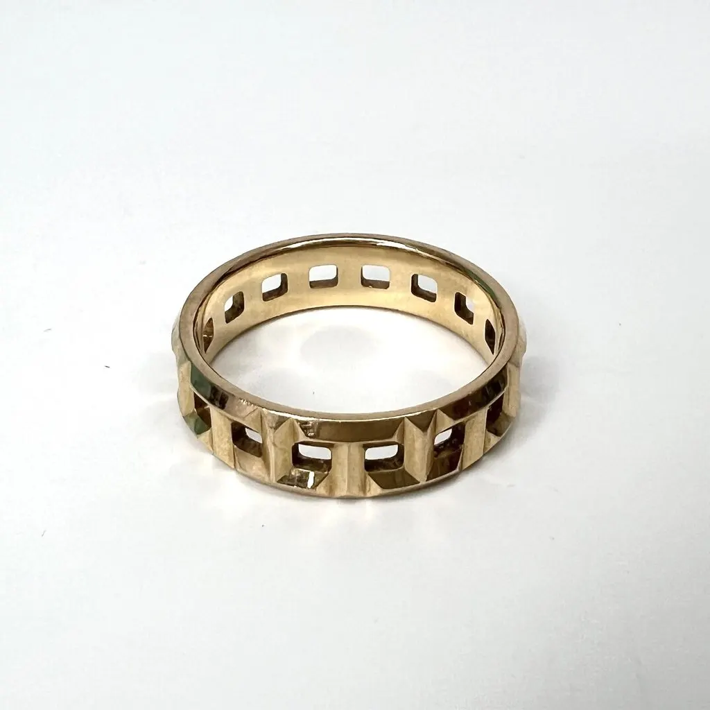 Tiffany & Co Tiffany T True Narrow Ring 18K Yellow Gold Men's Size 16 Gold Gold Very good - Box View