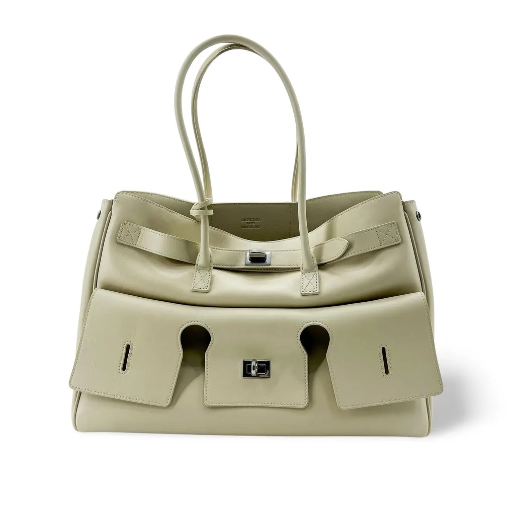 Balenciaga Bel Air Large Carryall Bag Ivory MultiColor Leather Very good - Front View