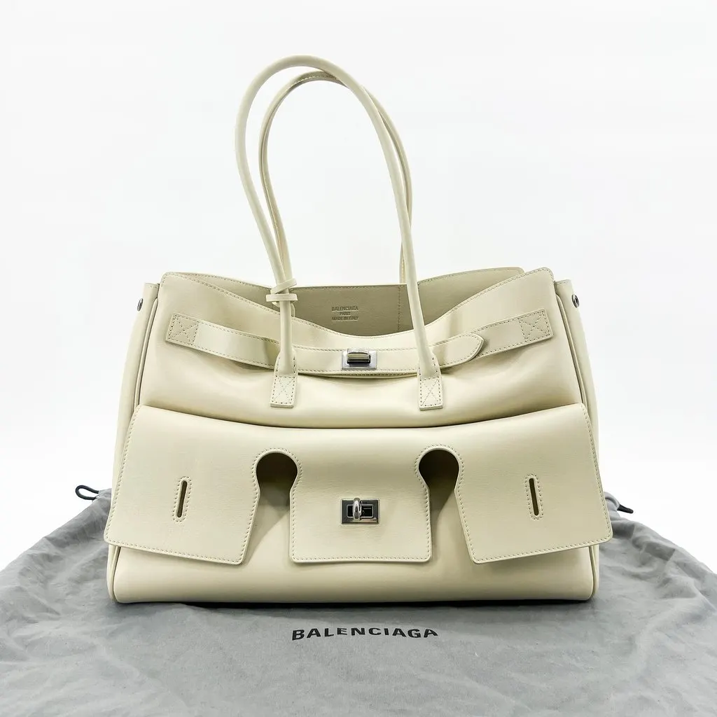 Balenciaga Bel Air Large Carryall Bag Ivory MultiColor Leather Very good - Back View