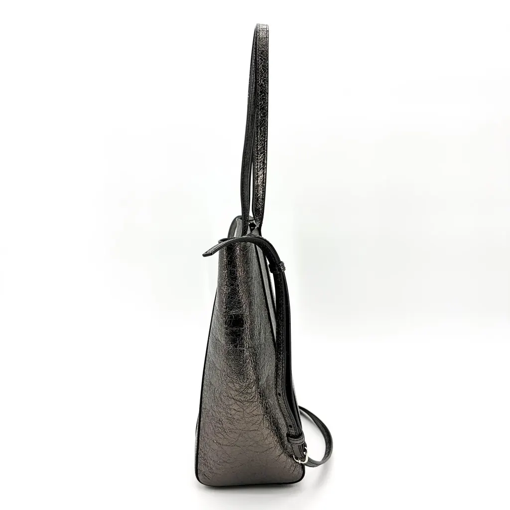 Balenciaga XS Everyday Tote Bag Metallic Dark Silver Silver Leather Very good - Model View