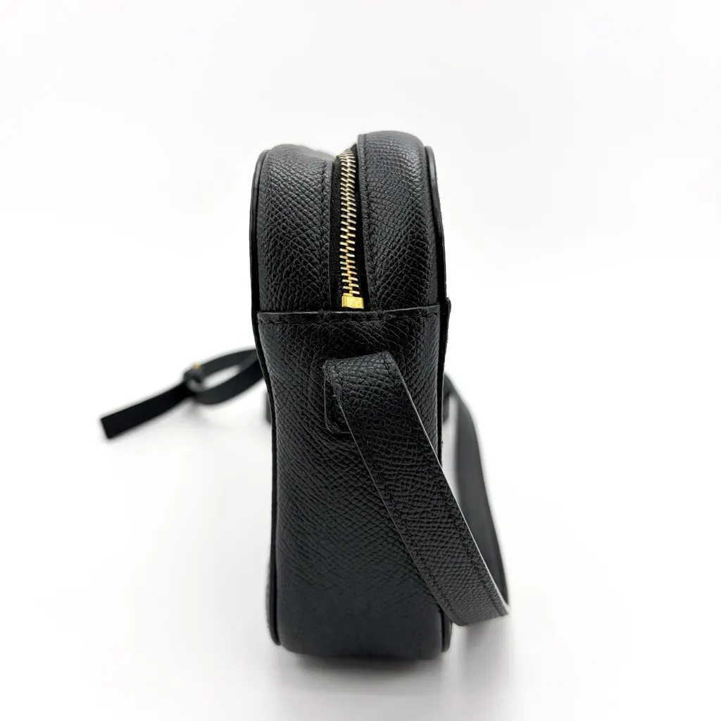 Balenciaga Bill Camera Shoulder Bag Small Black Black Leather Good - Model View