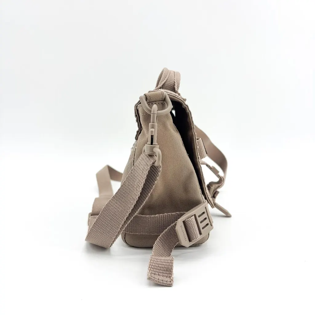 Balenciaga Army Messenger Bag Small Beige Beige Polyamide Good - Model View