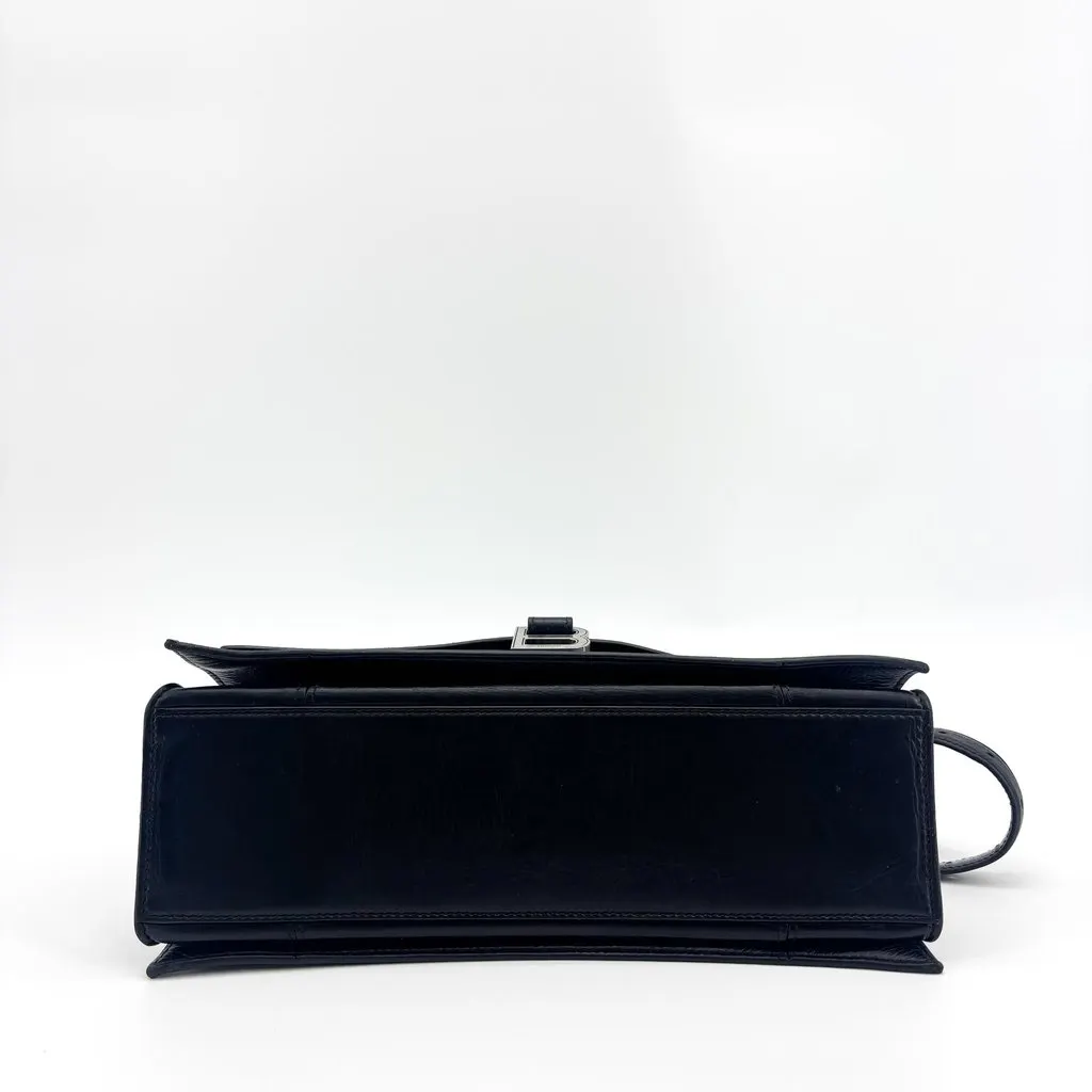 Balenciaga Medium Downtown Shoulder Bag Black Black Leather Good - Box View