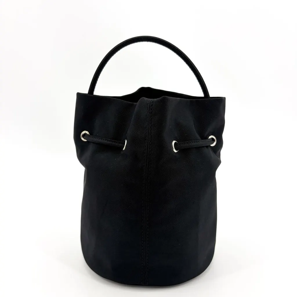 Balenciaga Wheel XS Drawstring Bucket Bag Black Polyamide Good - Inside View
