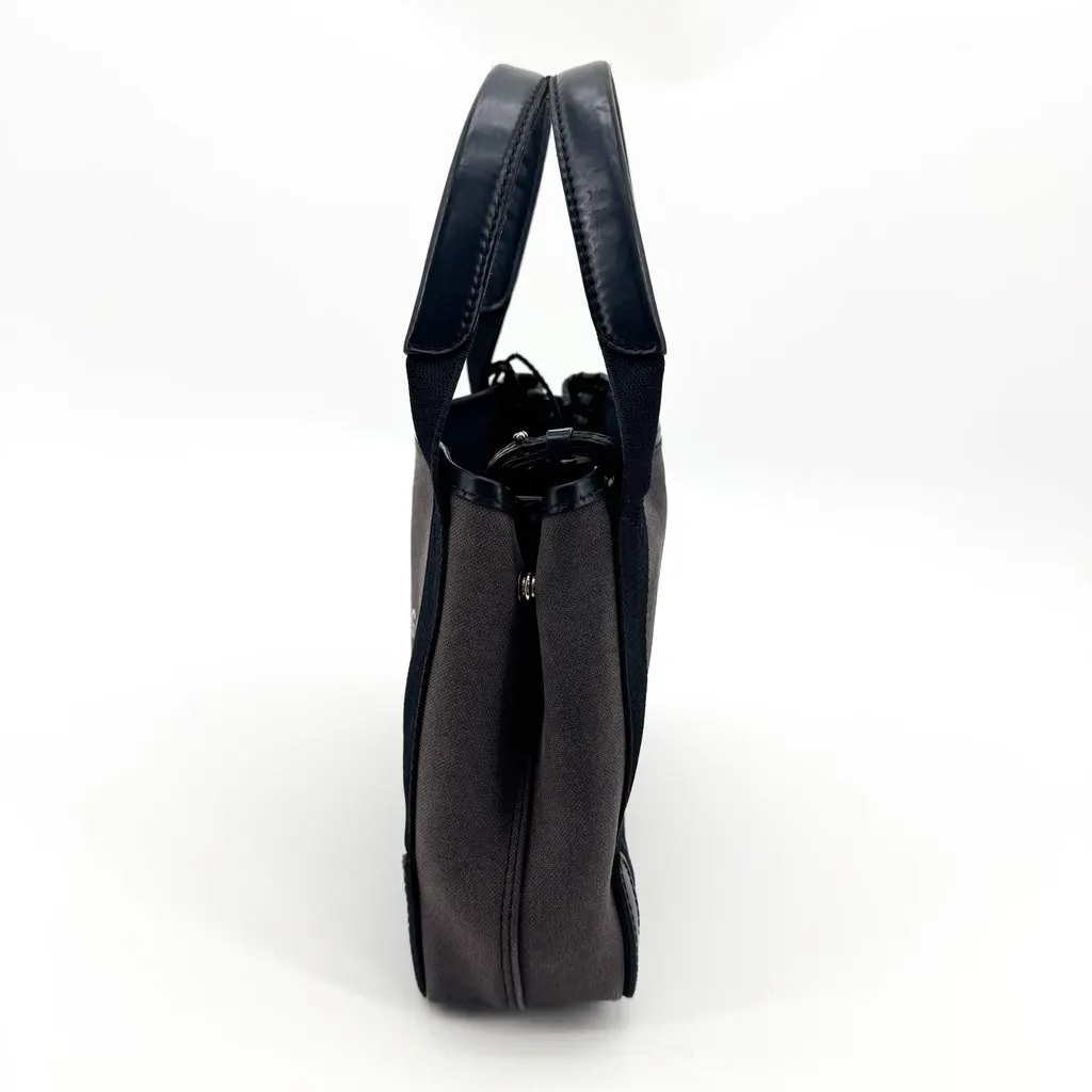 Balenciaga Navy Cabas XS Canvas Tote Bag Black Gray Black Canvas Fair - Inside View