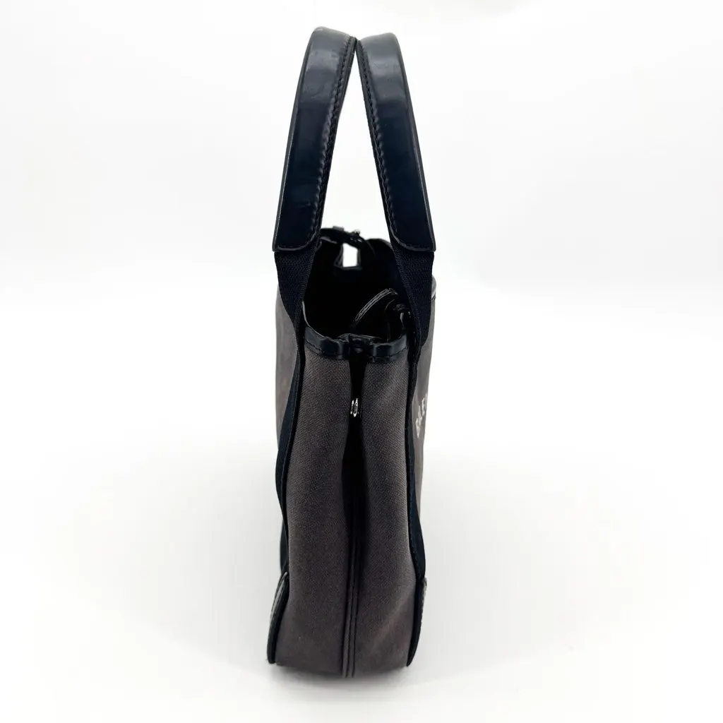 Balenciaga Navy Cabas XS Canvas Tote Bag Black Gray Black Canvas Fair - Model View