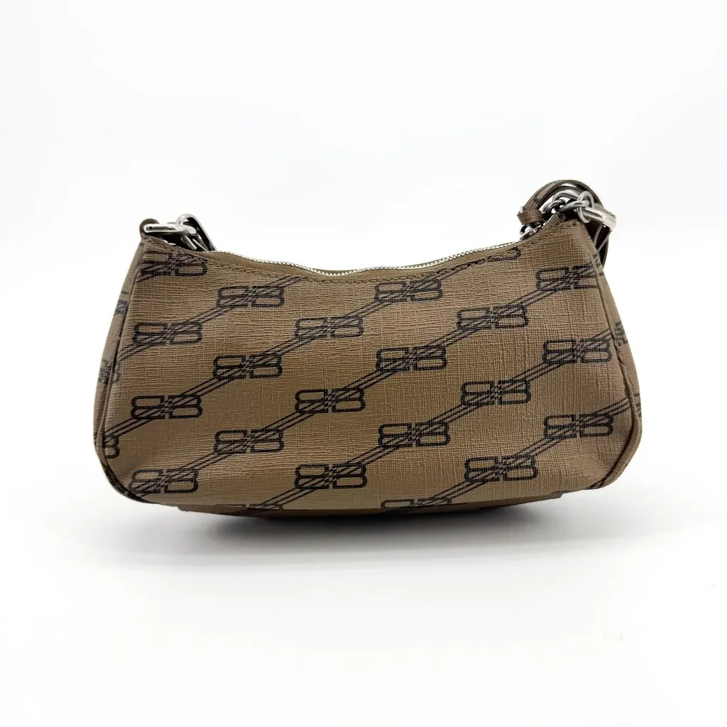 Balenciaga Le Cagole Mini BB Monogram Shoulder Bag Brown Beige Canvas Very good - Inside View
