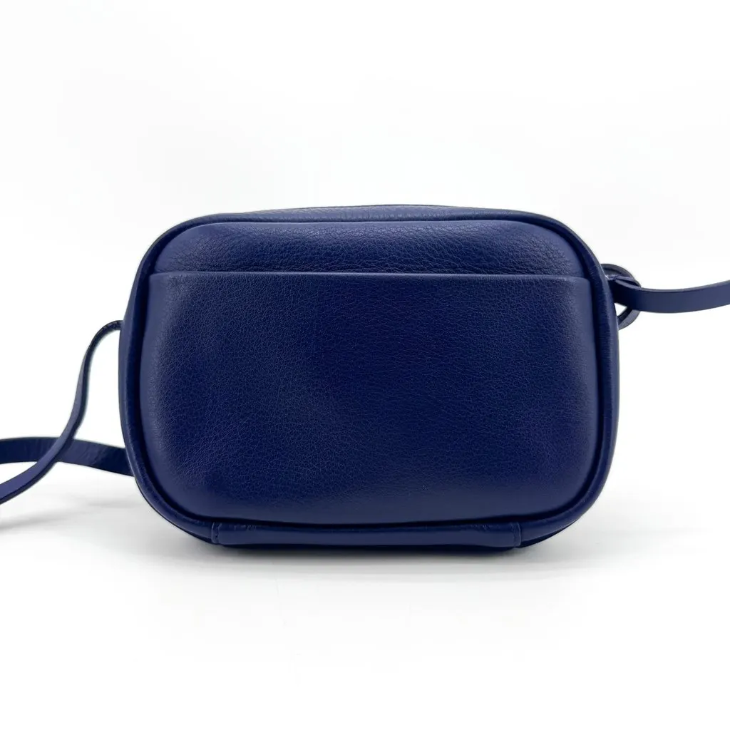 Balenciaga Political Campaign Everyday Camera Bag XXS Navy Blue Leather Good - Back View