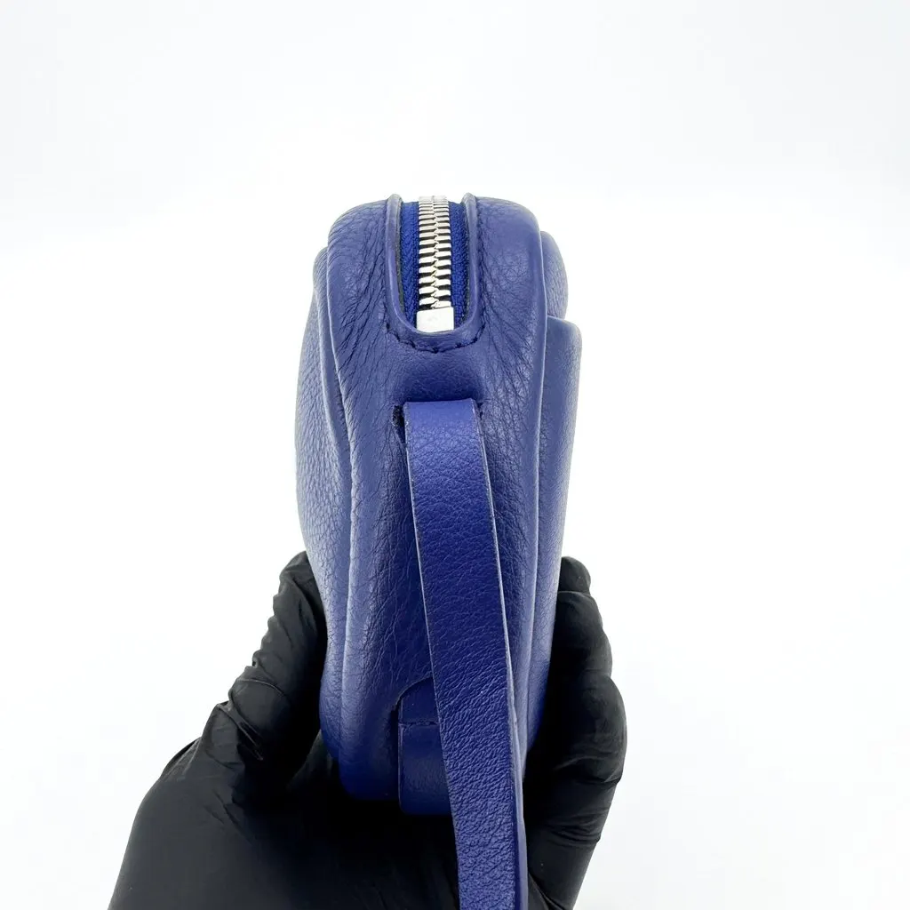 Balenciaga Political Campaign Everyday Camera Bag XXS Navy Blue Leather Good - Inside View