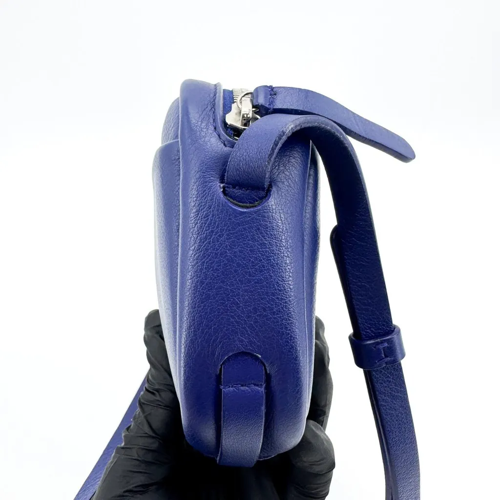 Balenciaga Political Campaign Everyday Camera Bag XXS Navy Blue Leather Good - Model View