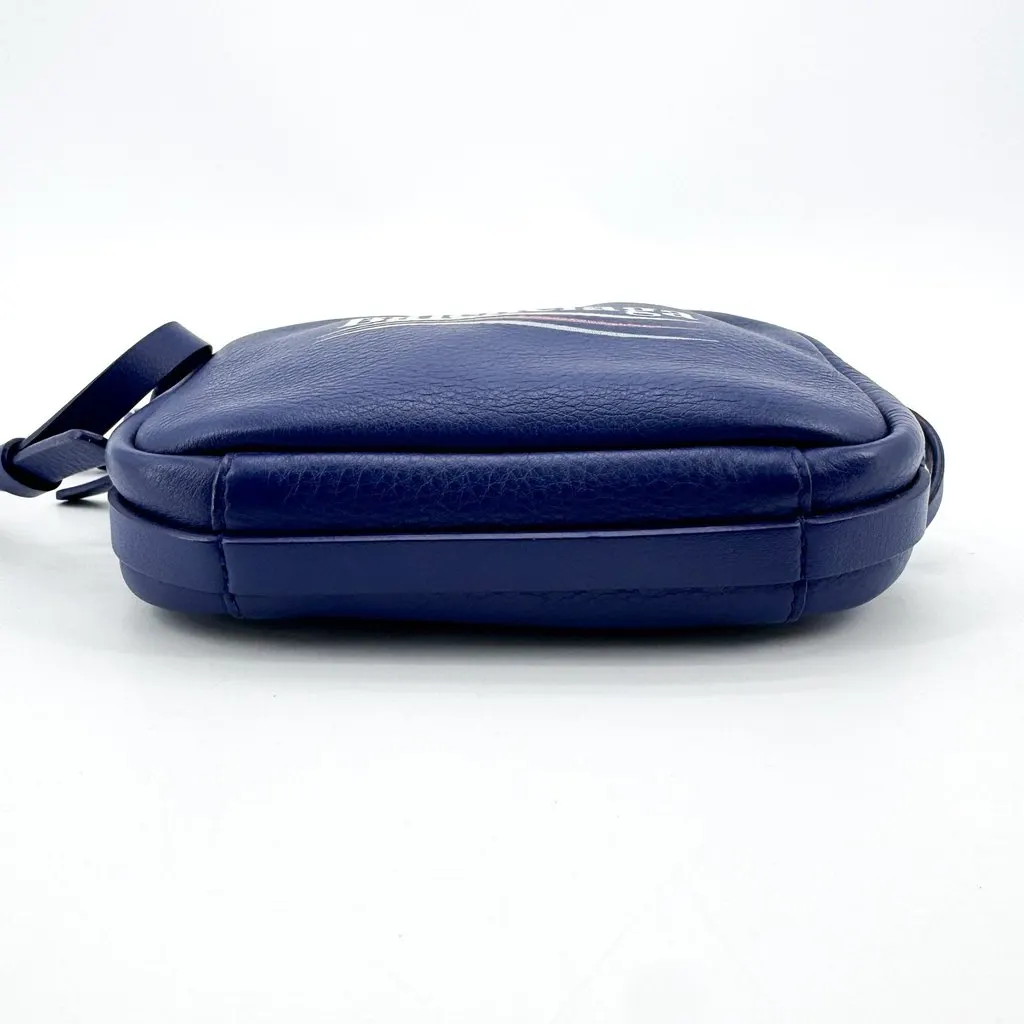 Balenciaga Political Campaign Everyday Camera Bag XXS Navy Blue Leather Good - Box View