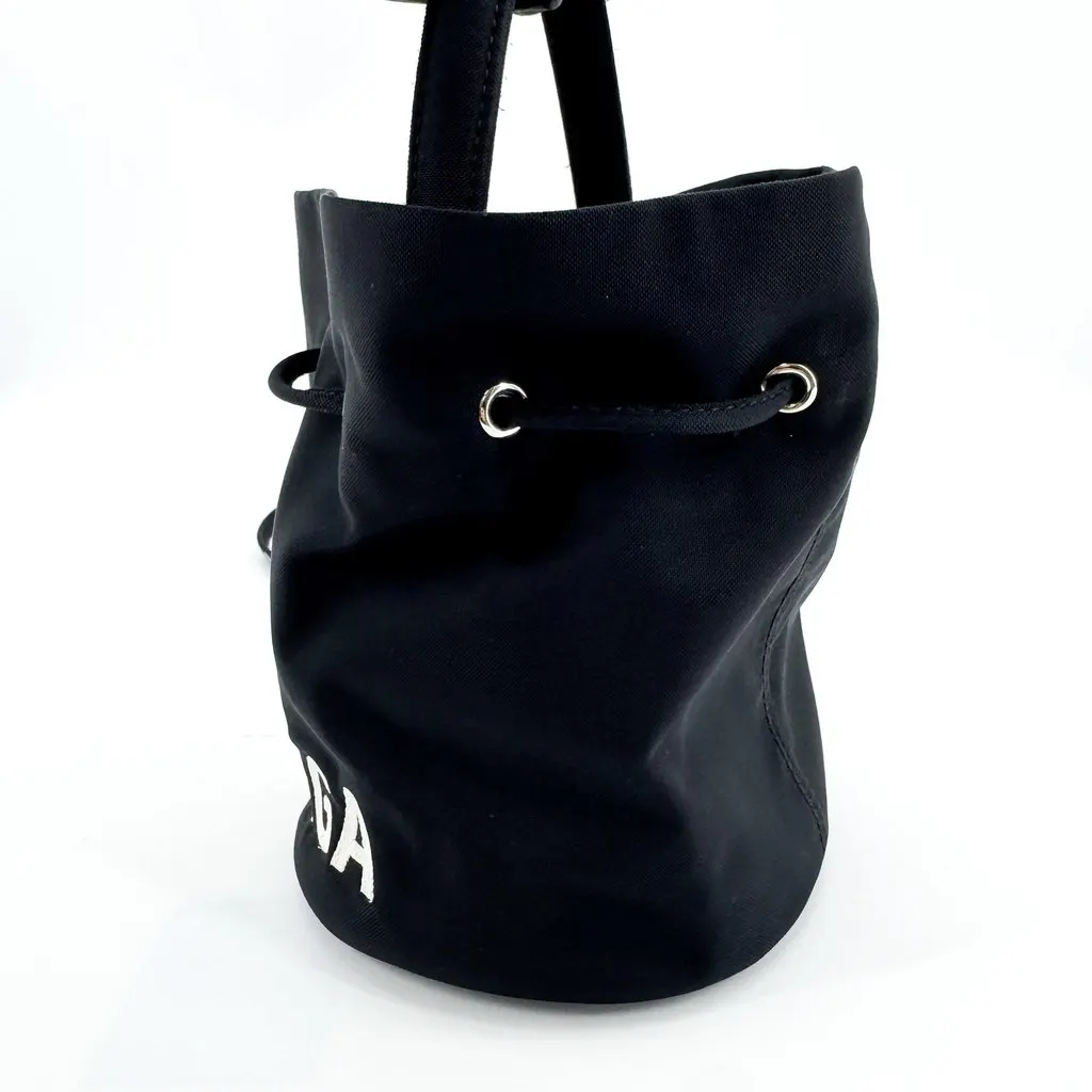 Balenciaga Wheel XS Drawstring Bucket Bag Black Black Canvas Very good - Model View
