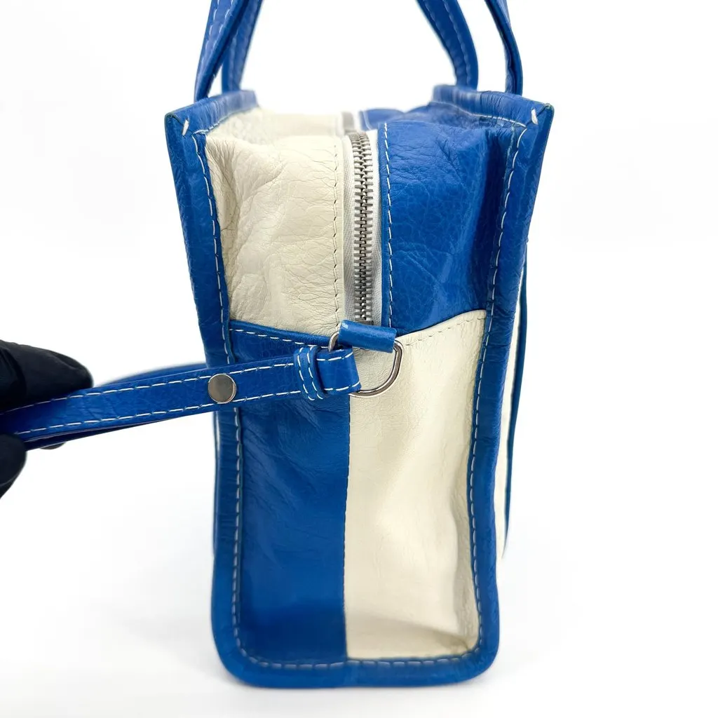 Balenciaga Bazar Shopper XXS Blue White Blue Leather Good - Box View