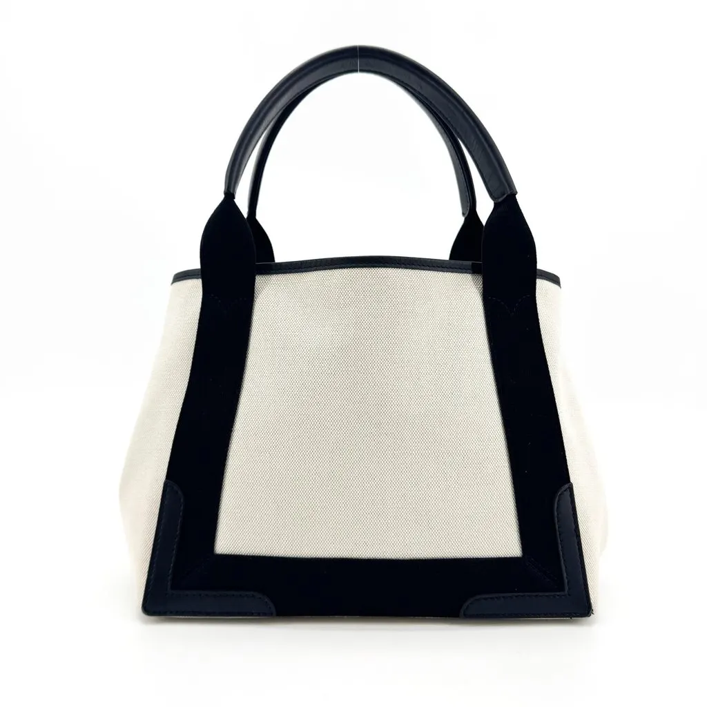 Balenciaga Navy Cabas XS Canvas Tote Bag Natural Black Black Canvas Very good - Back View