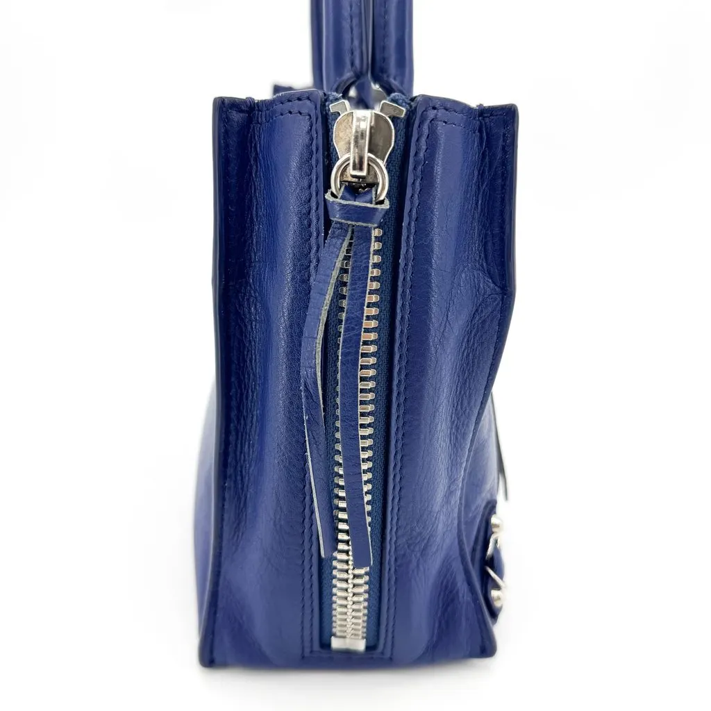 Balenciaga Papier A6 Zip Around Tote Bag Blue Blue Leather Good - Model View