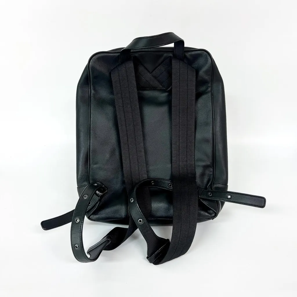 Bottega Veneta Intrecciato Leather Backpack Black Black Leather Good - Back View