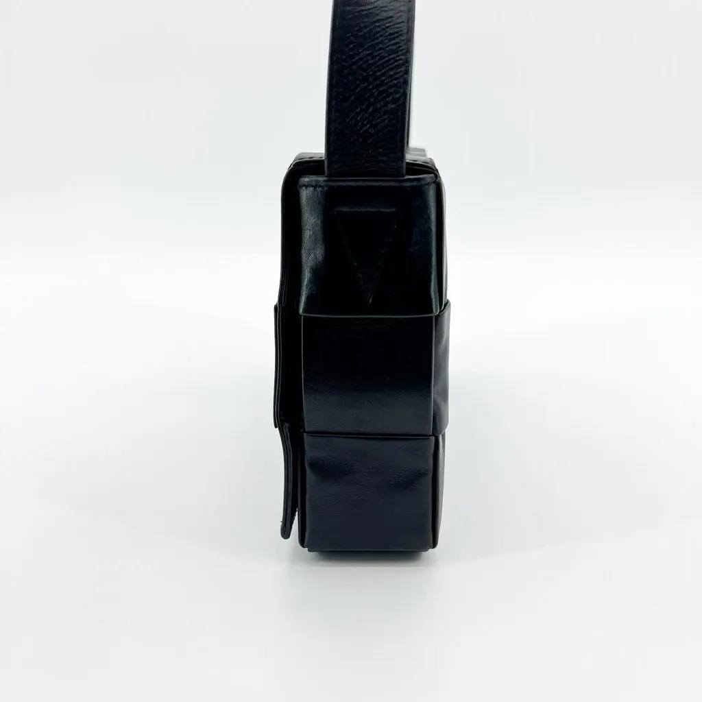 Bottega Veneta Intrecciato Cassette Bag Black with Silver Hardware MultiColor Leather Very good - Box View