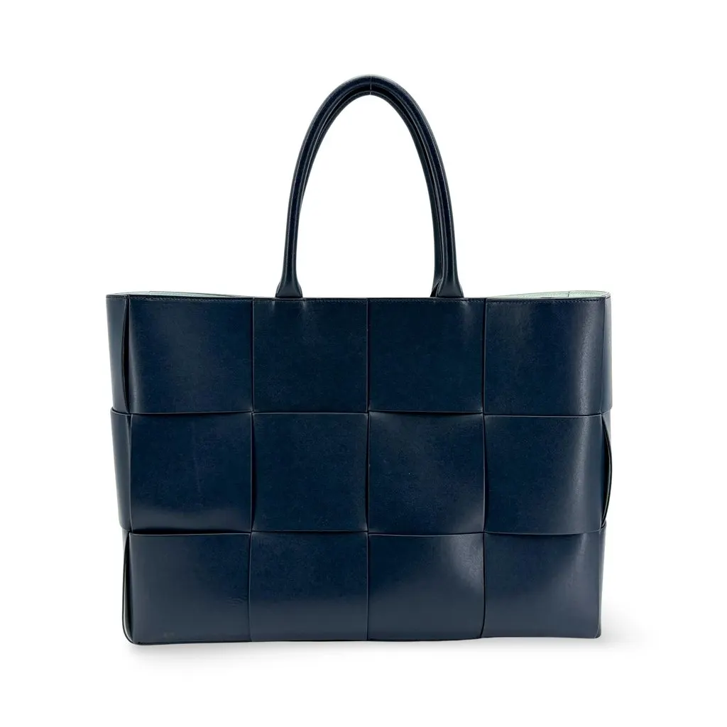 Bottega Veneta Large Arco Tote Bag Space Navy Leather Very good - Front View