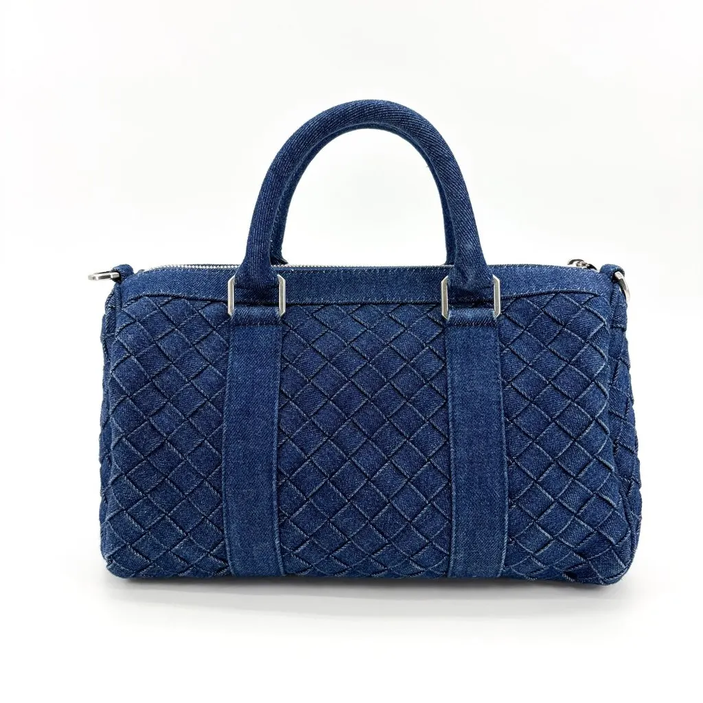 Bottega Veneta Medium Intrecciato Denim Bauletto Bag Blue Blue Denim Very good - Inside View