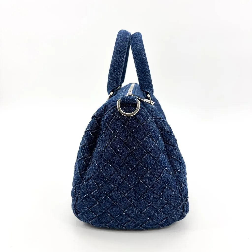 Bottega Veneta Medium Intrecciato Denim Bauletto Bag Blue Blue Denim Very good - Box View