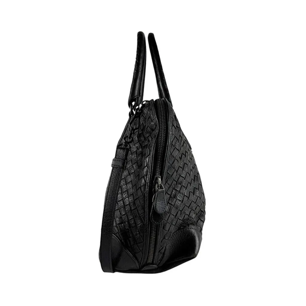 Bottega Veneta shoulder bag/handbag, Intrecciato leather, black, for men and women, free shipping, z10341 Black Good - Back View