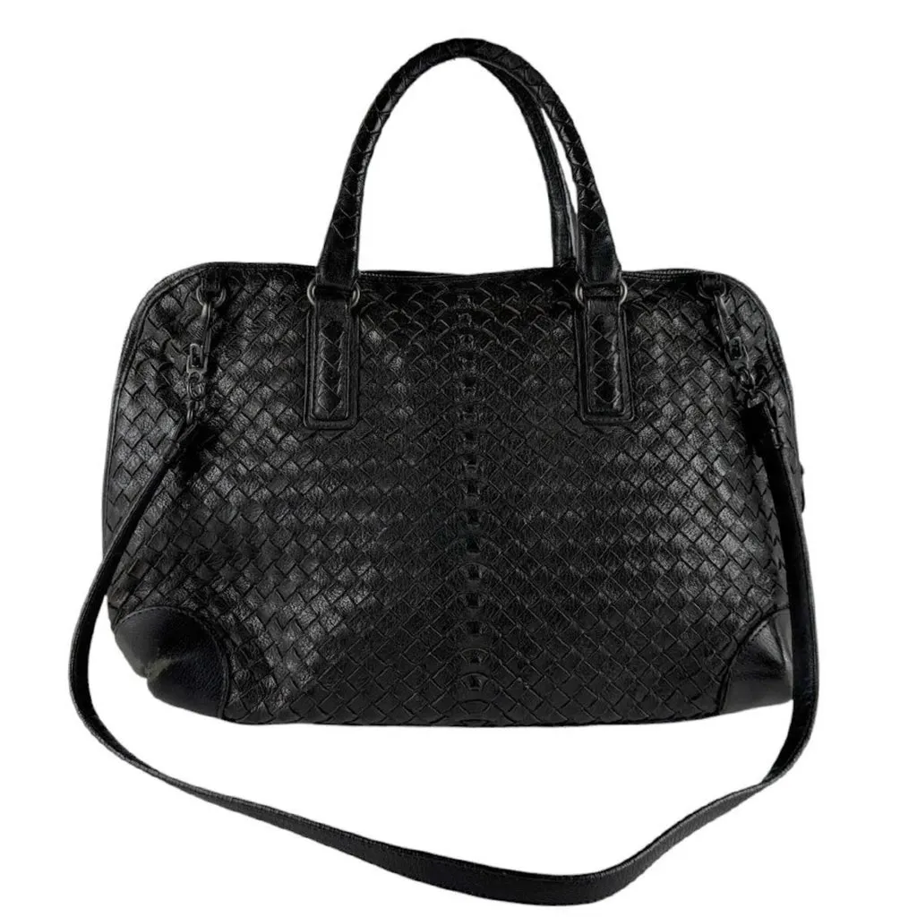 Bottega Veneta shoulder bag/handbag, Intrecciato leather, black, for men and women, free shipping, z10341 Black Good - Inside View