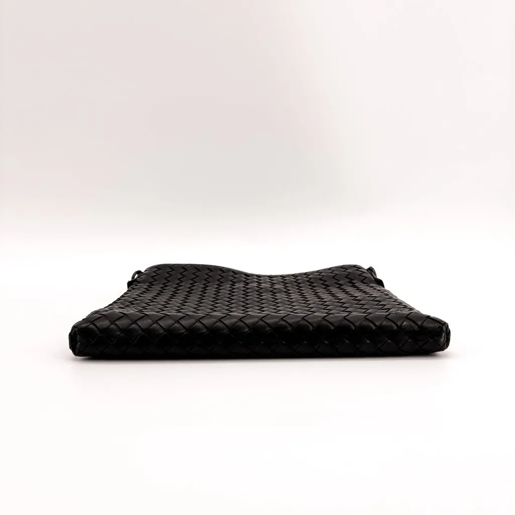 Bottega Veneta Intrecciato Messenger Bag Black Black Leather Good - Box View
