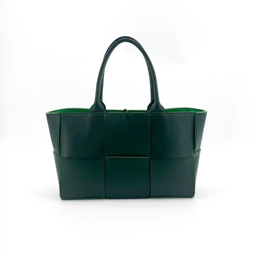 Bottega Veneta Small Arco Tote Bag Dark Green Green Leather Fair - Inside View