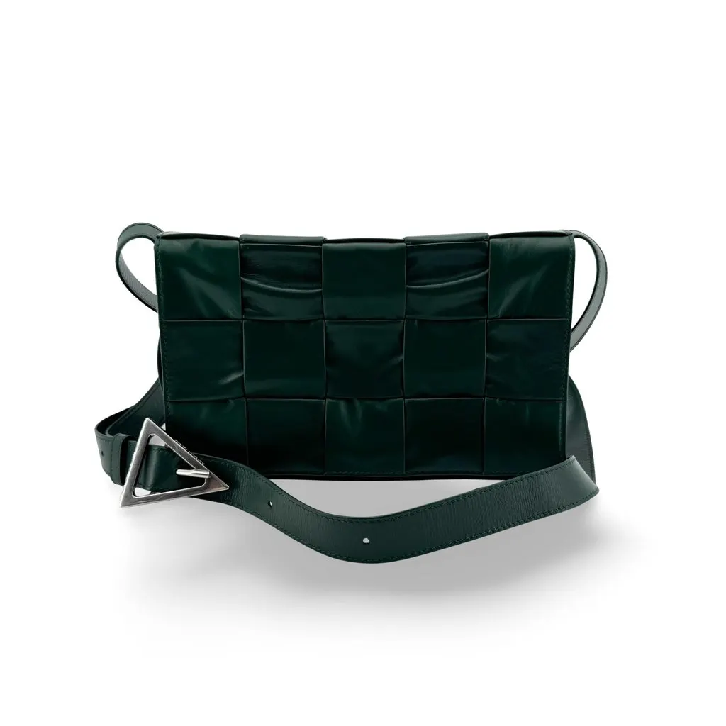Bottega Veneta Cassette Bag Dark Green Green Leather Very good - Front View