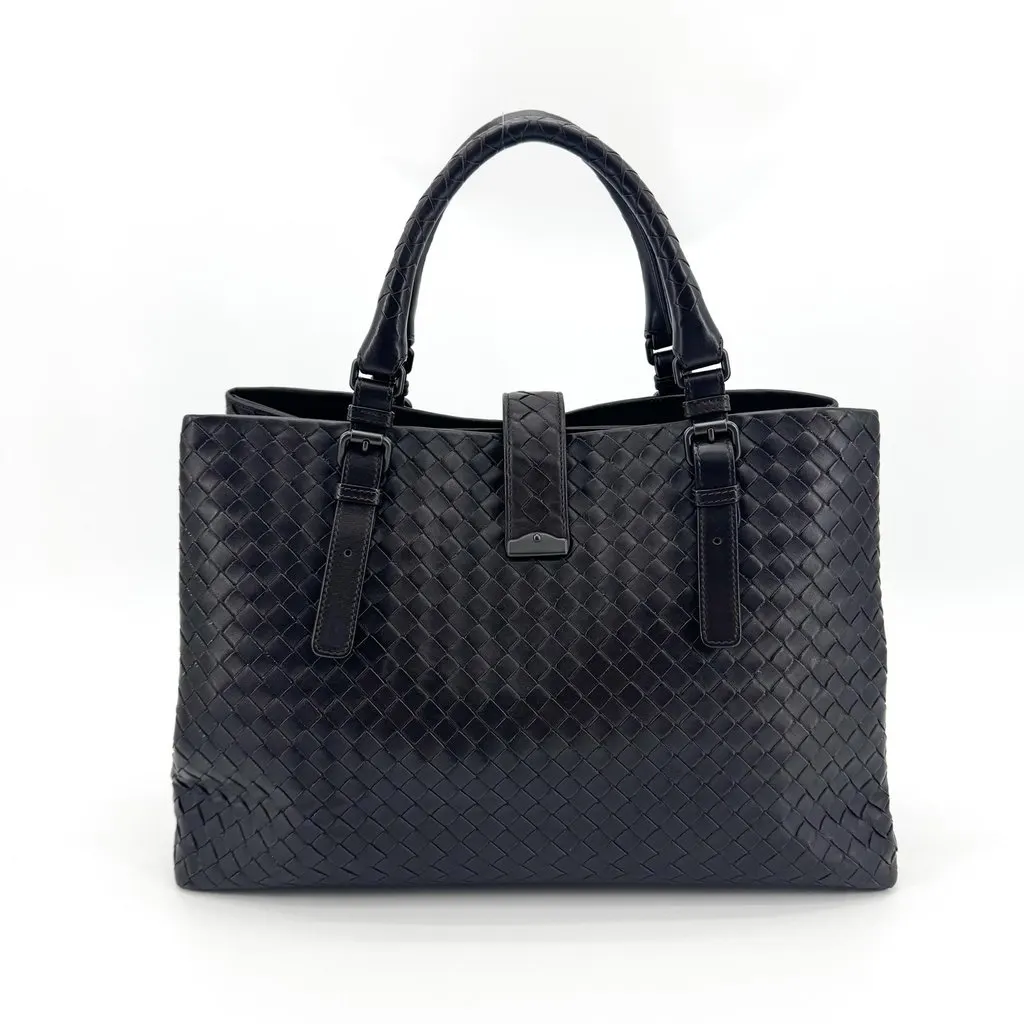 Bottega Veneta Intrecciato Small Roma Tote Bag Black Black Leather Very good - Inside View