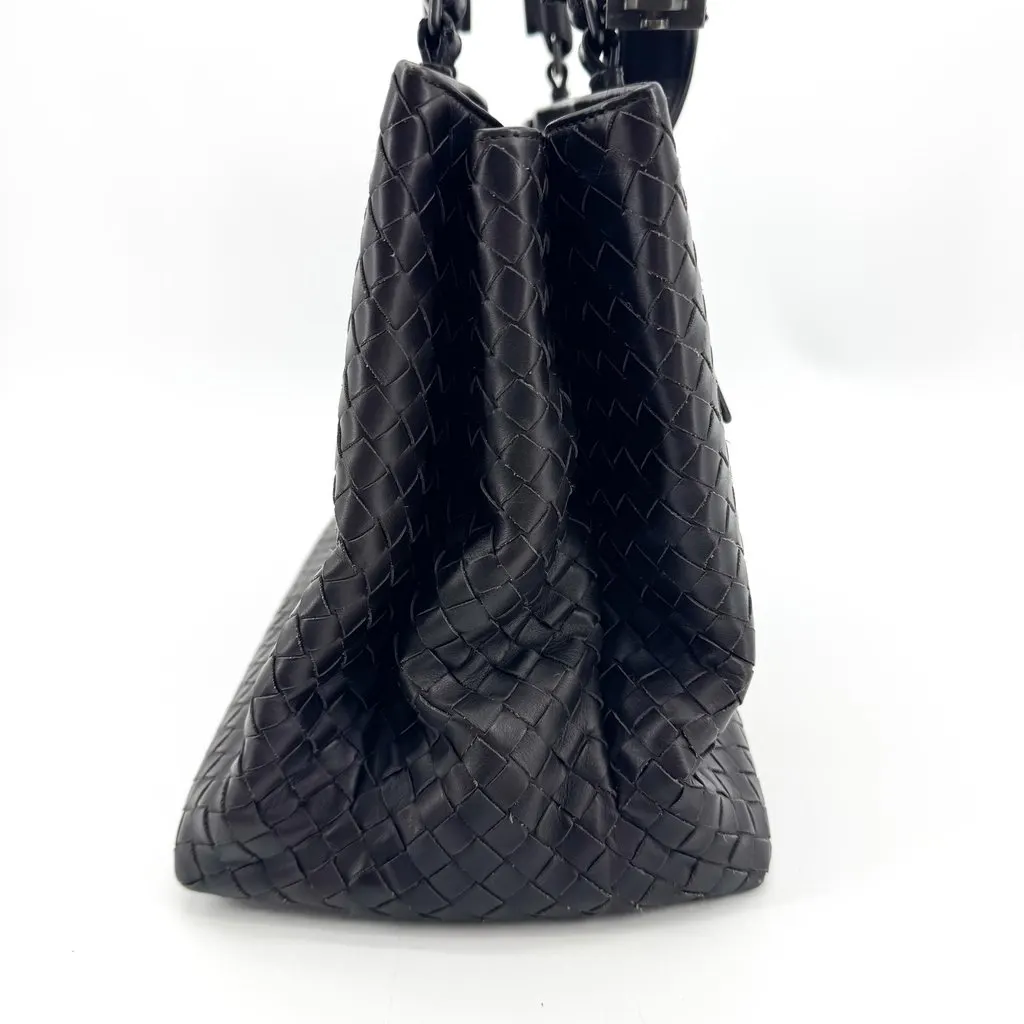 Bottega Veneta Intrecciato Small Roma Tote Bag Black Black Leather Very good - Box View