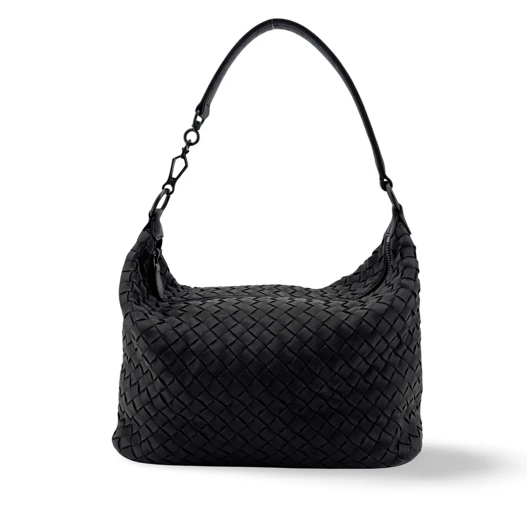 Bottega Veneta Mini Wallace Shoulder Bag Black Black Leather Very good - Front View