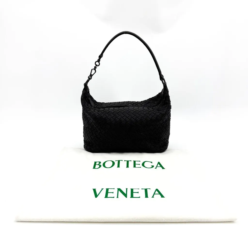 Bottega Veneta Mini Wallace Shoulder Bag Black Black Leather Very good - Back View