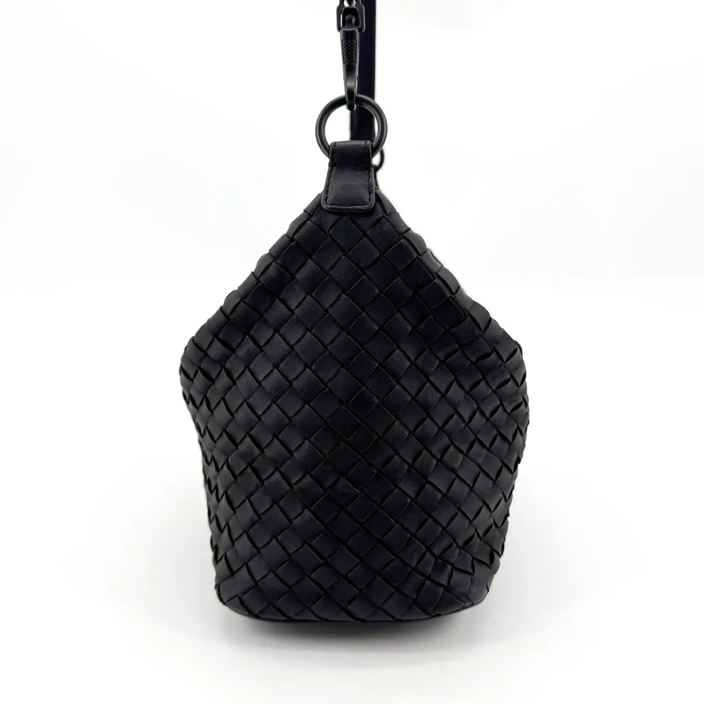 Bottega Veneta Mini Wallace Shoulder Bag Black Black Leather Very good - Model View