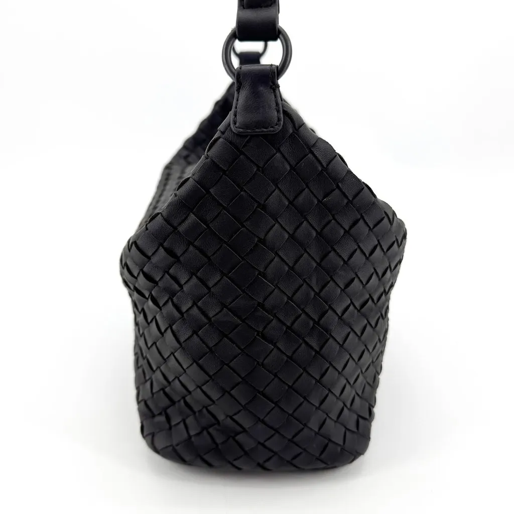 Bottega Veneta Mini Wallace Shoulder Bag Black Black Leather Very good - Box View
