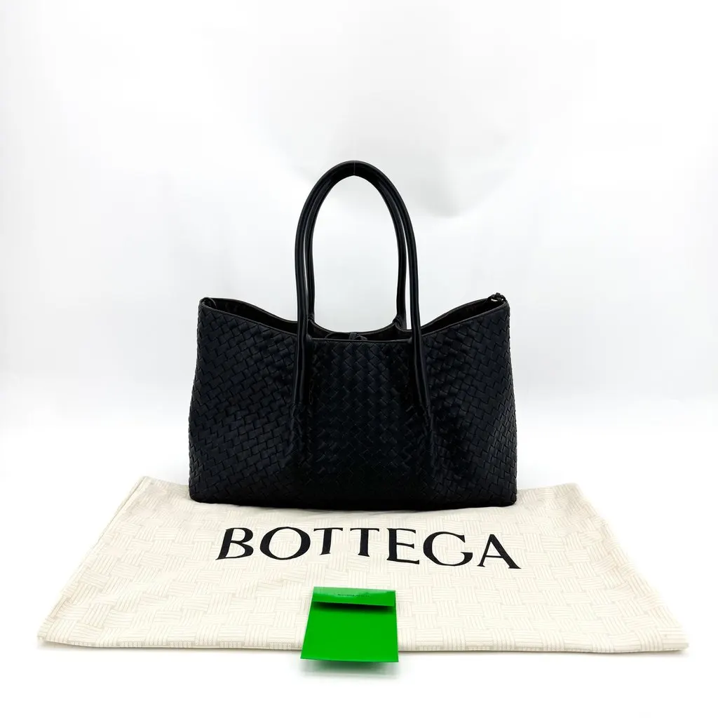 Bottega Veneta Intrecciato Medium Tote Bag Black Black Leather Very good - Back View