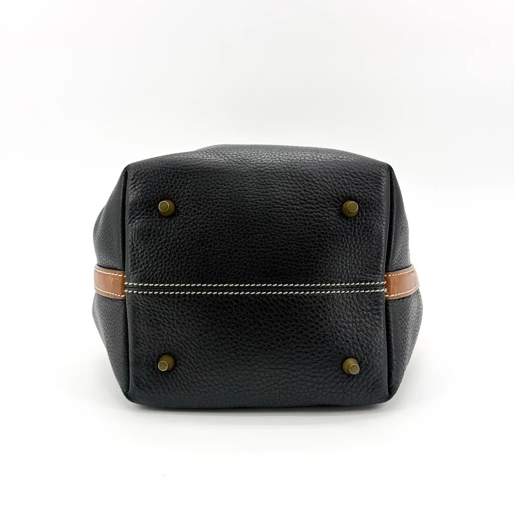 Burberry Medium Ashby Canvas Check Bucket Bag Black Brown Beige Jute Fair - Box View