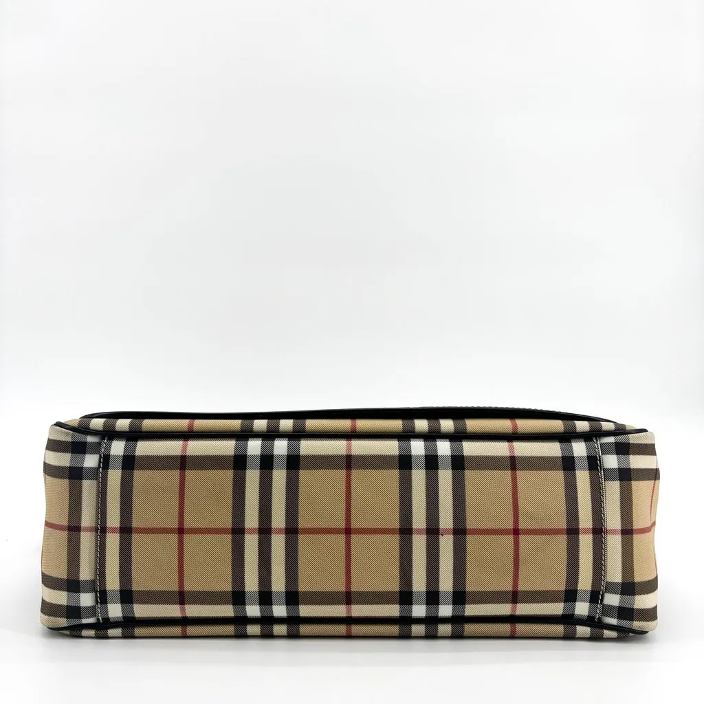 Burberry Vintage Check Nylon Messenger Diaper Bag Archive Beige Beige Polyamide Good - Box View