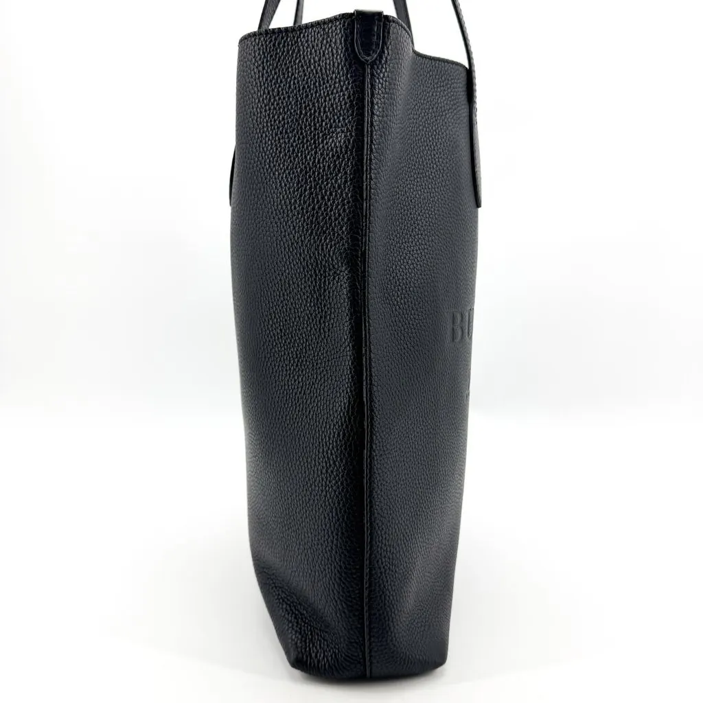Burberry Embossed Logo Leather Tote Bag Black Black Leather Very good - Box View