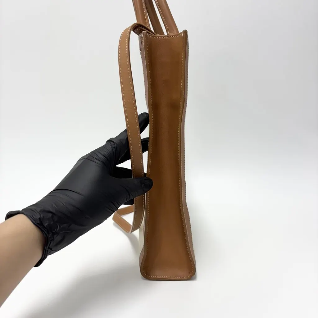 Celine Cabas Vertical Small Tote Bag Brown Leather Good - Inside View