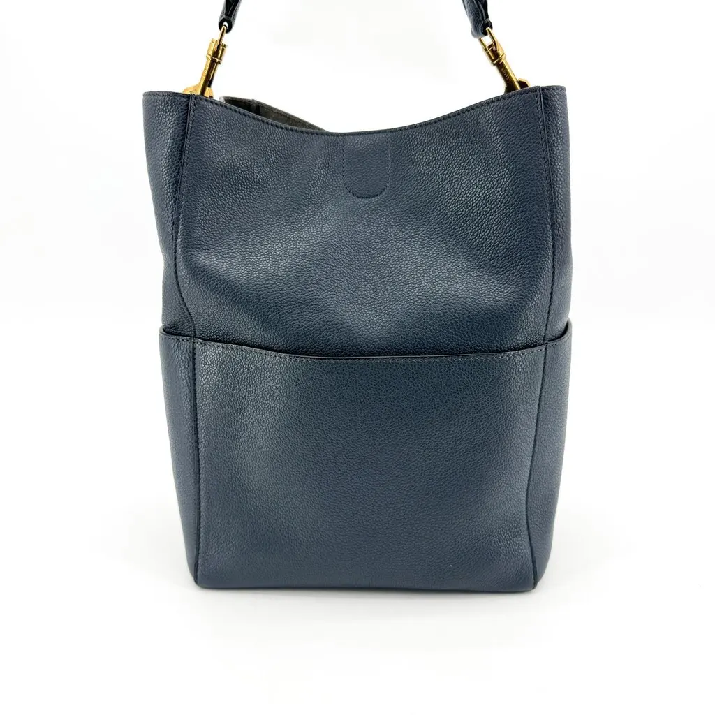 Celine Large Sangle Bucket Bag Grained Calfskin Navy Navy Leather Good - Inside View