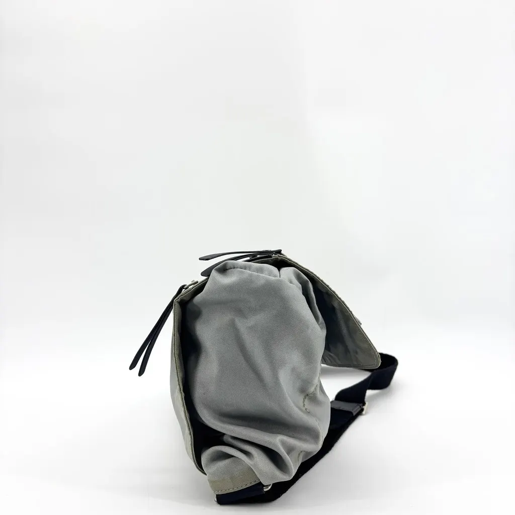 Chanel Sport Line Messenger Bag Grey Black Black Polyamide Fair - Model View